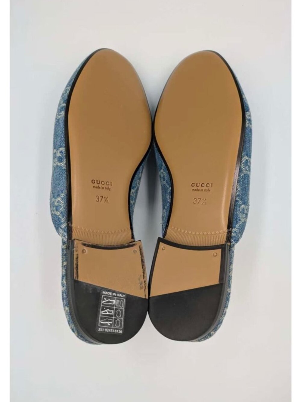 Gucci Women’s Monogram Jumbo GG Denim Malaga Princetown Slippers Light Blue EU37 - Picture 7 of 14